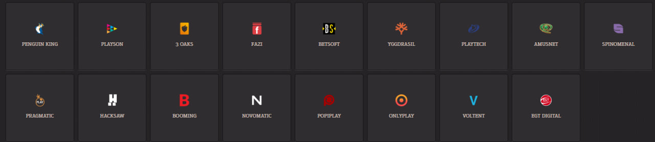 Spinboss casino providers Pragmatic Play NetEnt Evolution
